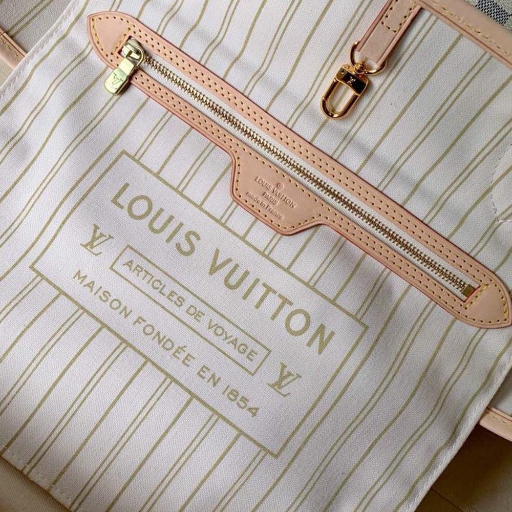 Louis vuitton NEVERFULL MM damier azur Beige