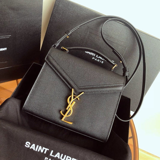 YSL Cassandra Mini Top Handle Bag Black