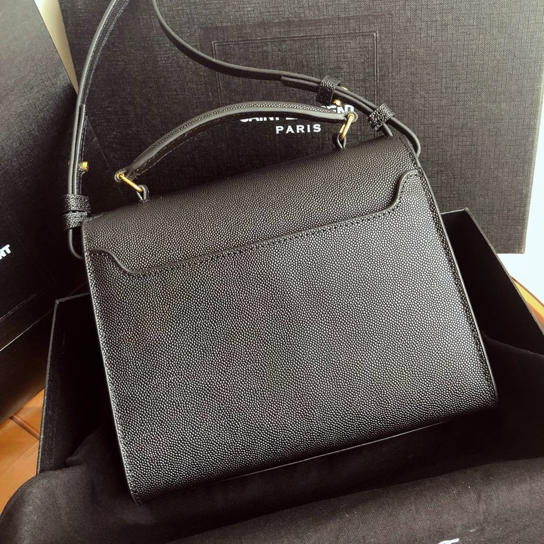 YSL Cassandra Mini Top Handle Bag Black