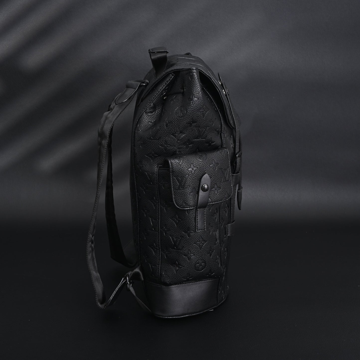 Louis Vuitton Christopher PM Backpack Monogram Shadow Black Leather