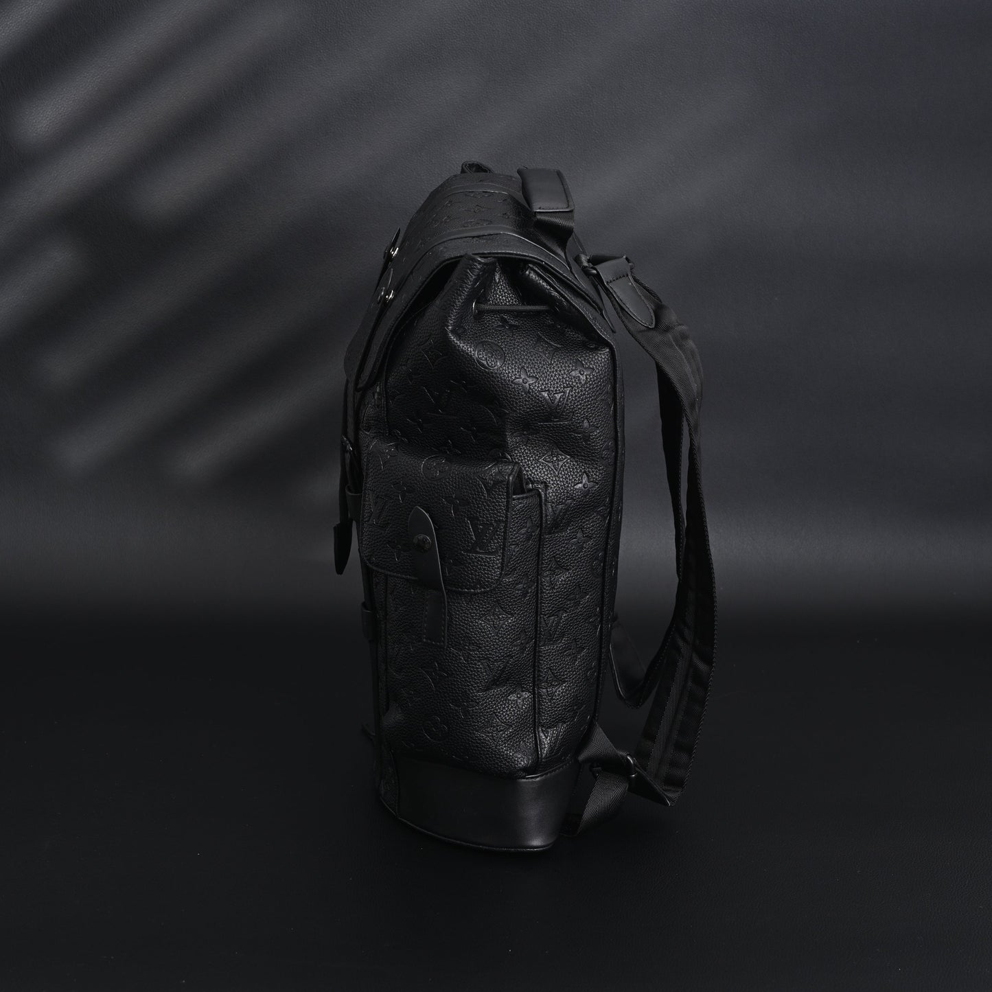 Louis Vuitton Christopher PM Backpack Monogram Shadow Black Leather