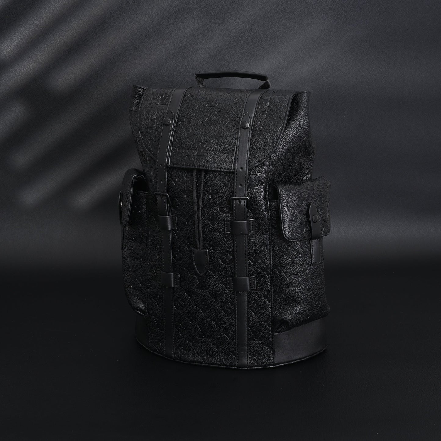 Louis Vuitton Christopher PM Backpack Monogram Shadow Black Leather