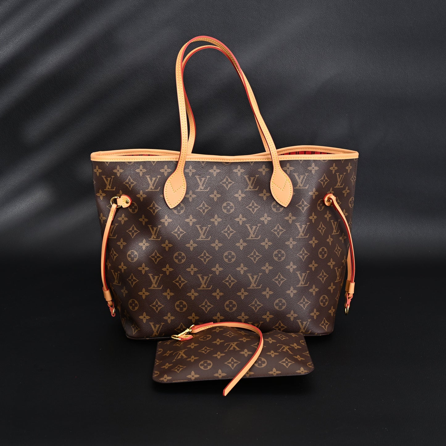 Louis Vuitton Neverfull MM Tote Bag – Monogram Canvas with Red Interior