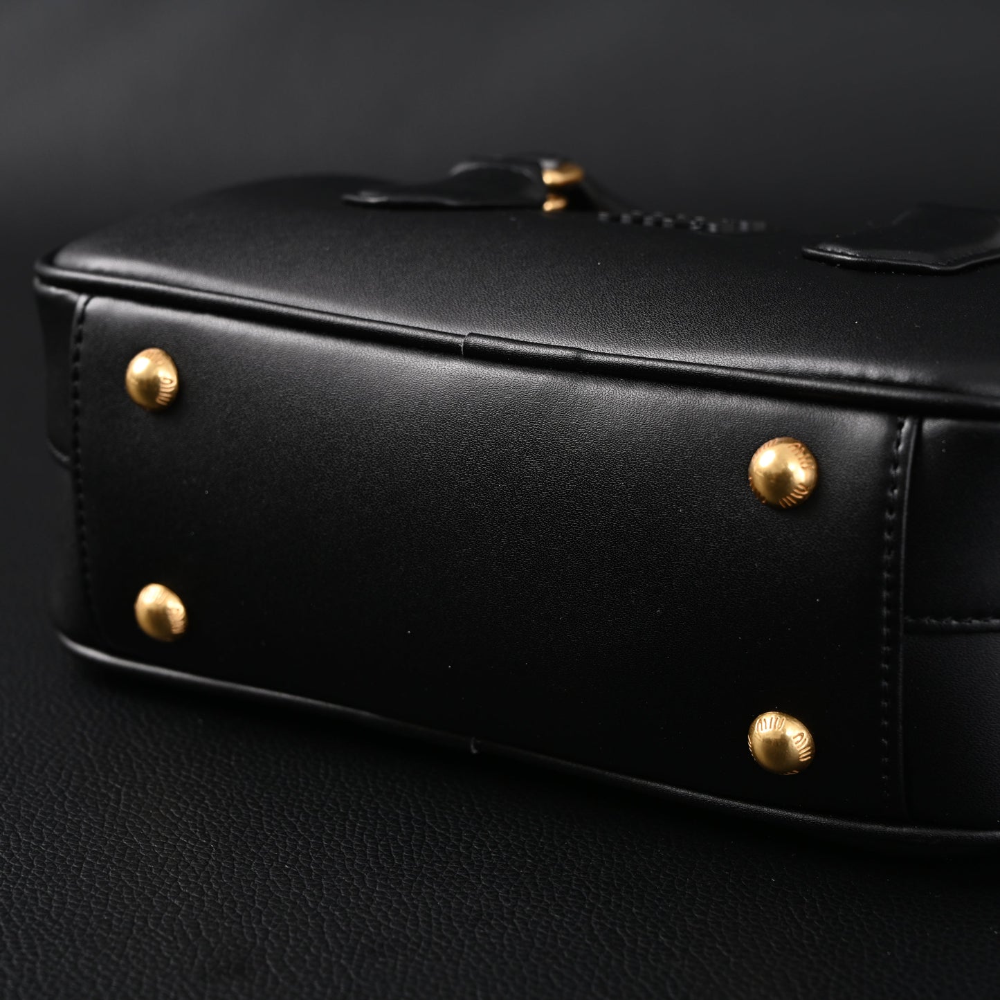 Miu Miu Black Matelassé Leather Satchel Bag – Mini Top Handle