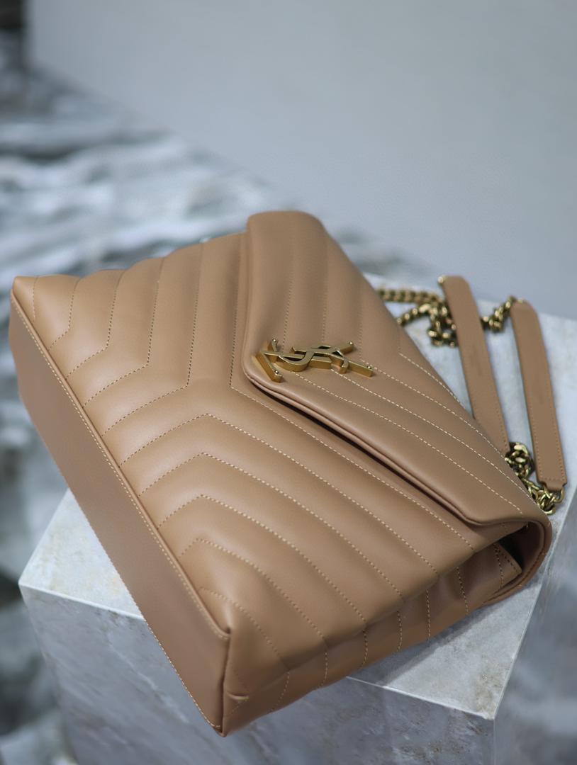 YSL Loulou Small Bag Beige Brown