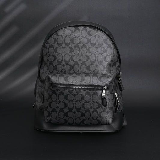 Coach West Backpack – Signature Canvas in Black/Grey