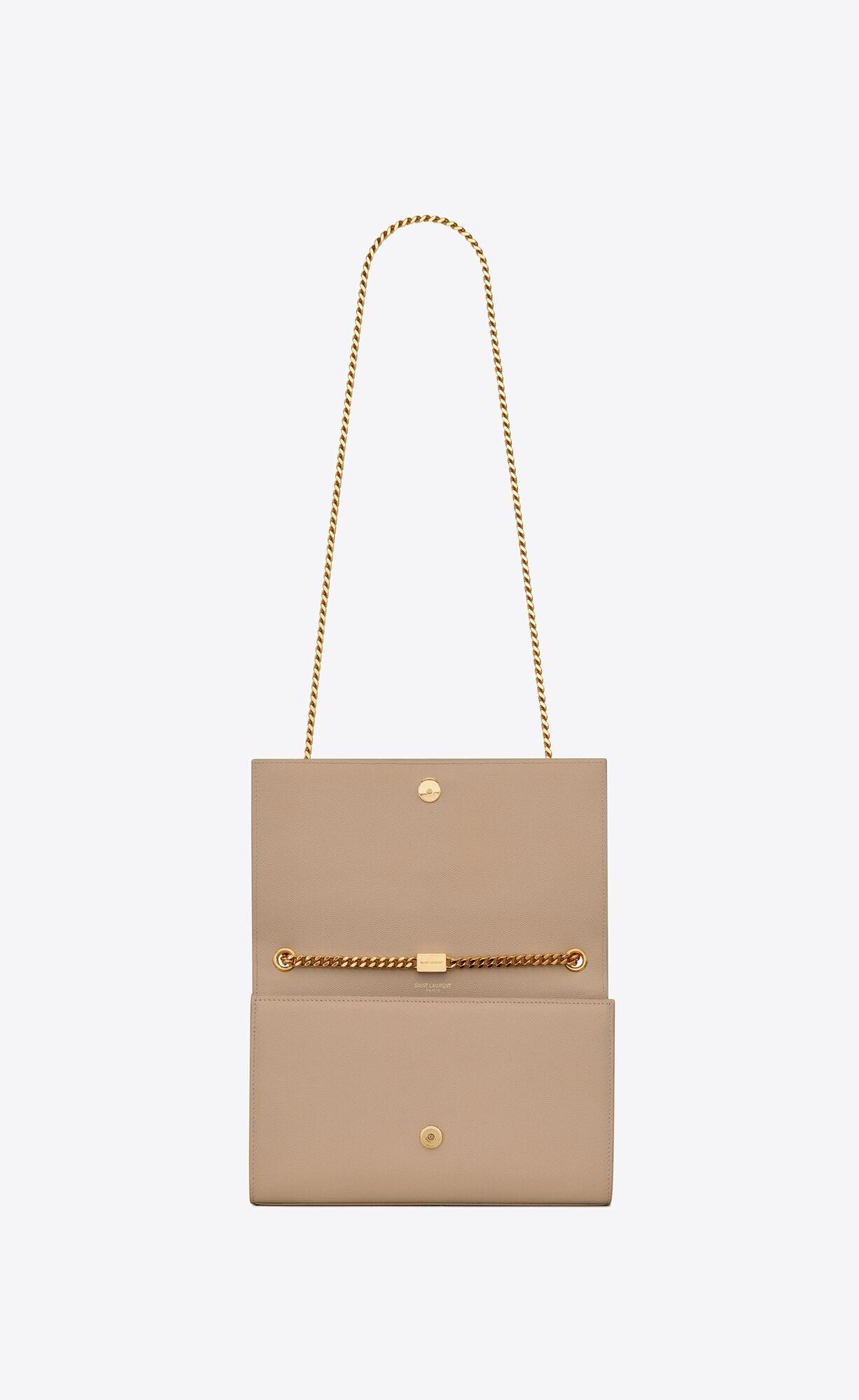 YSL Kate Medium Chain Bag In Grain De Poudre Embossed Leather