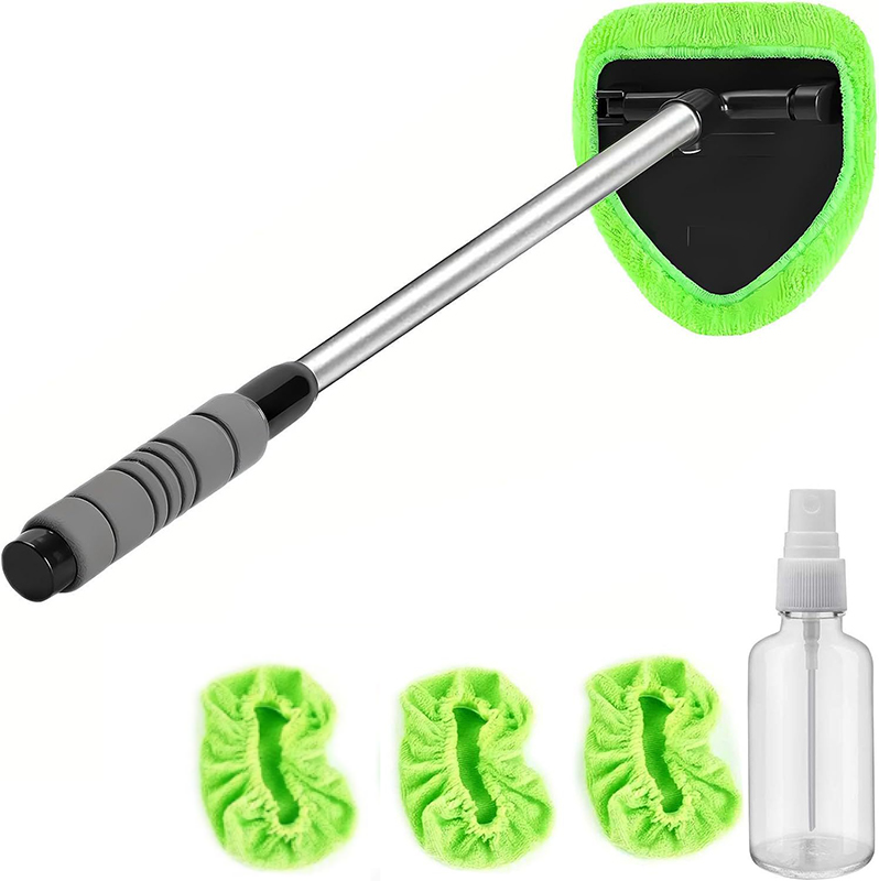 🔥Microfiber Car Windshield Cleaning Tool with Extendable Handle